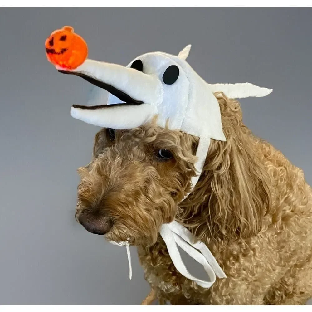 Nightmare Before Christmas Zero Costume Hat Pet/Dog Light Up Nose!